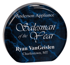 Blue 4 1/2" Marble Acrylic Circle