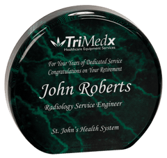 Green 4 1/2" Marble Acrylic Circle