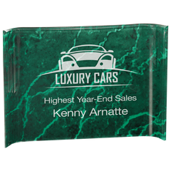 Green 10" x 7" Marbleized Acrylic Crescent