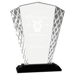 8" Fan Accent Glass on Black Base
