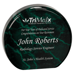 Green 3 1/2" Marble Acrylic Circle