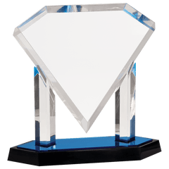 Blue 10 3/4" Floating Diamond Acrylic