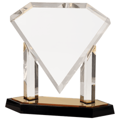 Gold 10 3/4" Floating Diamond Acrylic