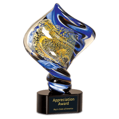 11" Diamond Twist Art Glass