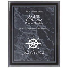 Black Marble Border Clear 7" x 9" -Plaq Acrylic