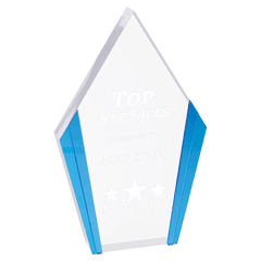 Blue 4 3/4" x 7 1/2" Diamond Acrylic with Edges