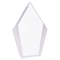 Silver 4 3/4" x 7 1/2" Diamond Acrylic with Edges