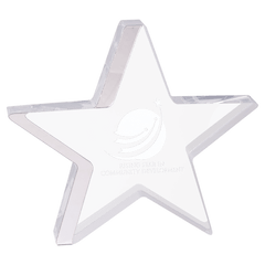 Silver 7 3/4" x 7" Star Acrylic with Edge