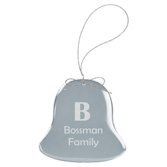 3" Clear Bell Glass Ornament with Silver String