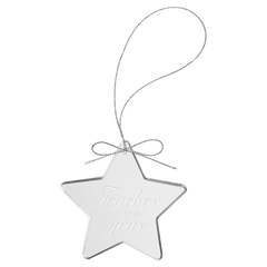 3 1/4" Clear Star Glass Ornament with Silver String