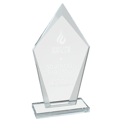 7 1/2" Diamond Clear Glass Award