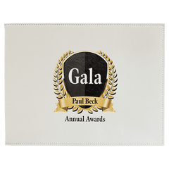 9" x 12" White Laserable Leatherette Certificate Holder