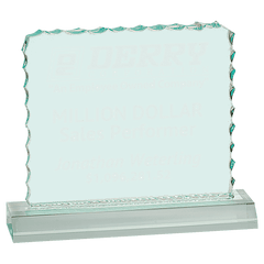 Jade 4 1/2" x 3 1/2" Cracked Ice Acrylic Blank with Base