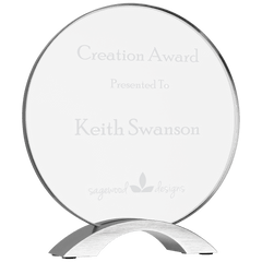 8 1/2" Round Cosmic Acrylic with Silver Base