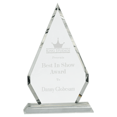 10 3/4" Crystal Diamond on Clear Pedestal Base