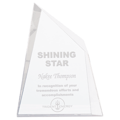 6" x 7 3/4" Crystal Facet Wedge
