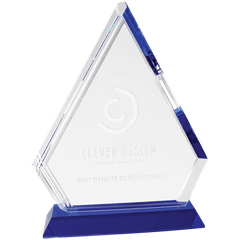 9 3/4" Crystal Diamond on Blue Pedestal Base