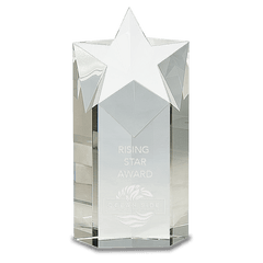8" Clear Crystal Star Column