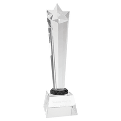 Clear 11 3/4" Crystal Rising Star with Base