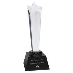 Black 9" Crystal Rising Star with Base
