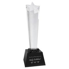 Black 10" Crystal Rising Star with Base