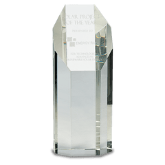 8" Clear Crystal Octagon Tower