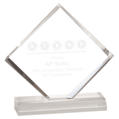 Clear 3 1/2" x 3 1/2" Diamond Jewel Beveled Acrylic Blank