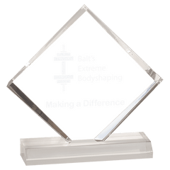 Clear 4" x 4" Diamond Jewel Beveled Acrylic Blank