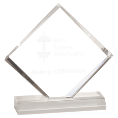 Clear 4 1/2" x 4 1/2" Diamond Jewel Beveled Acrylic Blank