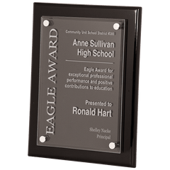 10 1/2" x 13" Black Piano Finish Floating Acrylic Plaque