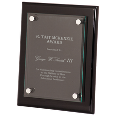 Black 8" x 10" Piano Finish Floating Glass Plaque