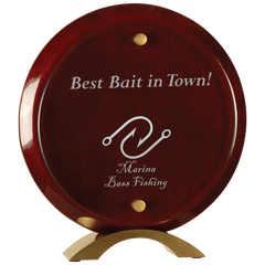 8 1/2" Round Rosewood Piano Finish Floating Acrylic Standup