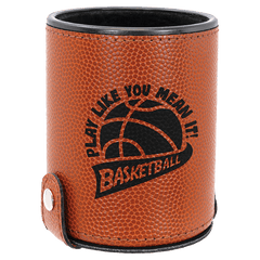 Basketball Laserable Leatherette Dice Cup with 5 Dice