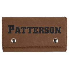 Dark Brown Laserable Leatherette Card & Dice Set