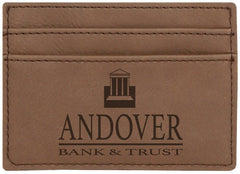 Dark Brown 4" x 2 3/4" Laserable Leatherette Wallet Clip