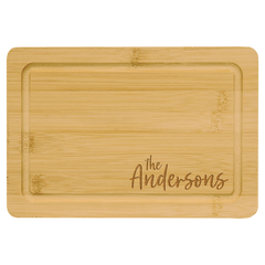 9" x 6" Bamboo Cutting Board with Drip Ring