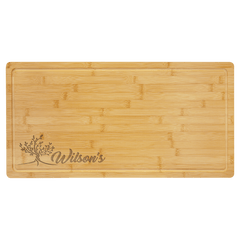 23 3/4" x 12" Bamboo Cutting Board with Drip Ring