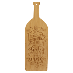 17" x 5 1/4" Bamboo Wine Bottle Cutting Board