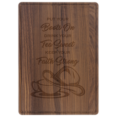 13 3/4" x 9 3/4" Walnut Cutting Board with Drip Ring