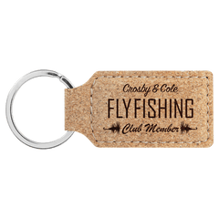 2 3/4" x 1 1/4" Cork Rectangle Keychain