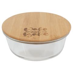 32 oz. Round Glass Container with Bamboo Lid