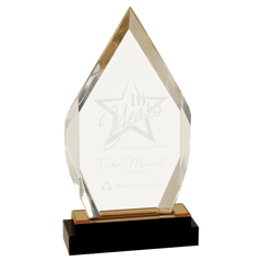 Gold 9" Fusion Diamond Impress Acrylic with Glass Base