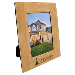 Bamboo 5" x 7" Laserable Leatherette Photo Frame