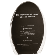 Black/Clear 8"/ Luminary Oval Acrylic