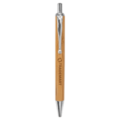 Bamboo with Silver Trim Laserable Pen