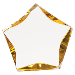 Clear/Gold 5" Luminary Star Acrylic