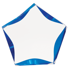Clear/Blue 6" Luminary Star Acrylic