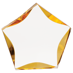 Clear/Gold 7" Luminary Star Acrylic