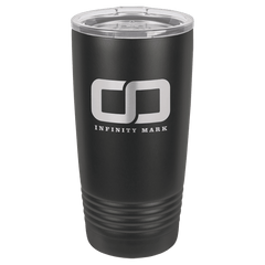 Polar Camel 20 oz. Full Black Ringneck Tumbler with Logo Lid