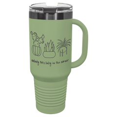 Sage/Ghost Black Polar Camel 40 oz. Summer Travel Mug with Handle & Straw